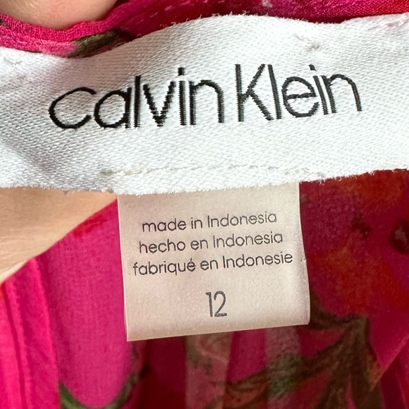Calvin Klein Floral Pink High Low Summer Flowy Lined Sleeveless VNeck Dress 12 - Picture 9 of 12
